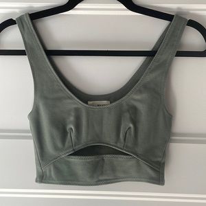 Wilfred aritzia green crop top